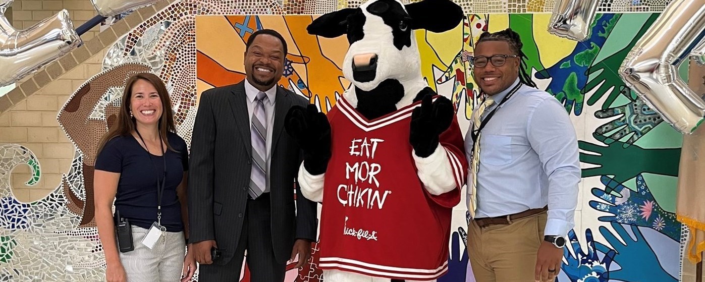 Hartford Amins with Chick-Fil-A Cow