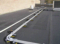 Ventilation tubes on the roof of a building