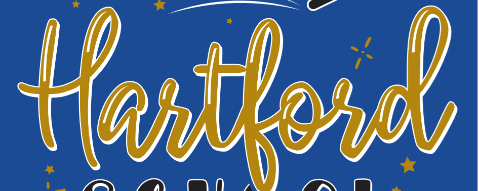Hartford School on Blue Background with a magic wand