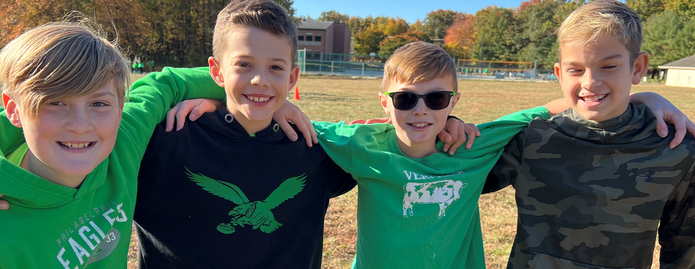 Students participating in Field Day from the Green Team